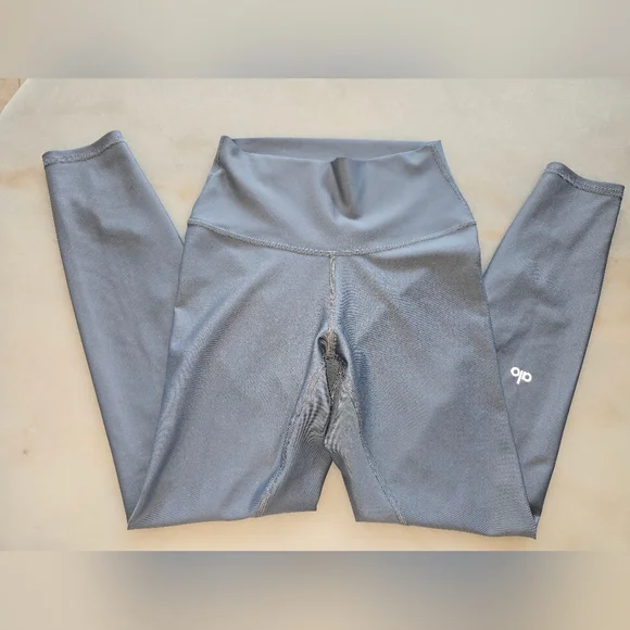 ALO Yoga Airlift High Waist Midi Leggings Silver Size XS - Picture 2 of 6
